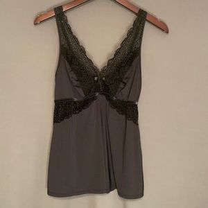 Soma black lace velvet cami